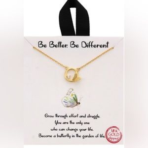 Positivity Collection Butterfly CZ Necklace Be Better Be Different